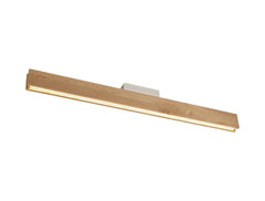 Aries Led Flush Ceiling Light, 2 x 18W LED, 3000K, 1528lm, Oak, Matt White, 3yrs Warranty IP20