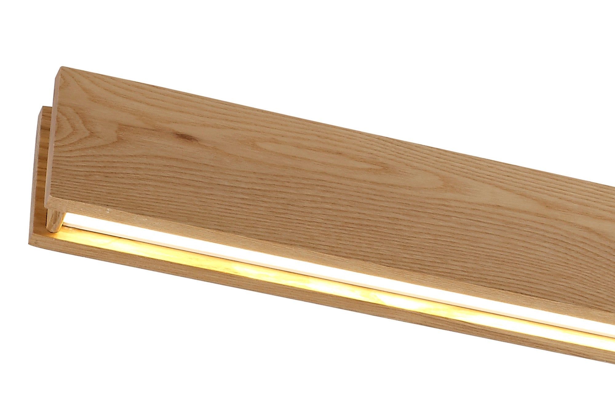 Aries Led Flush Ceiling Light, 2 x 18W LED, 3000K, 1528lm, Oak, Matt White, 3yrs Warranty IP20