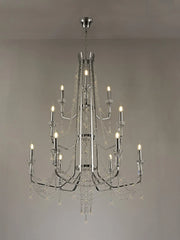 Armand 12/24Lt Crystal Chandelier - Chrome/Gold