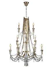 Armand 12/24Lt Crystal Chandelier - Chrome/Gold