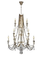 Armand 12/24Lt Crystal Chandelier - Chrome/Gold