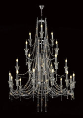Armand 12/24Lt Crystal Chandelier - Chrome/Gold