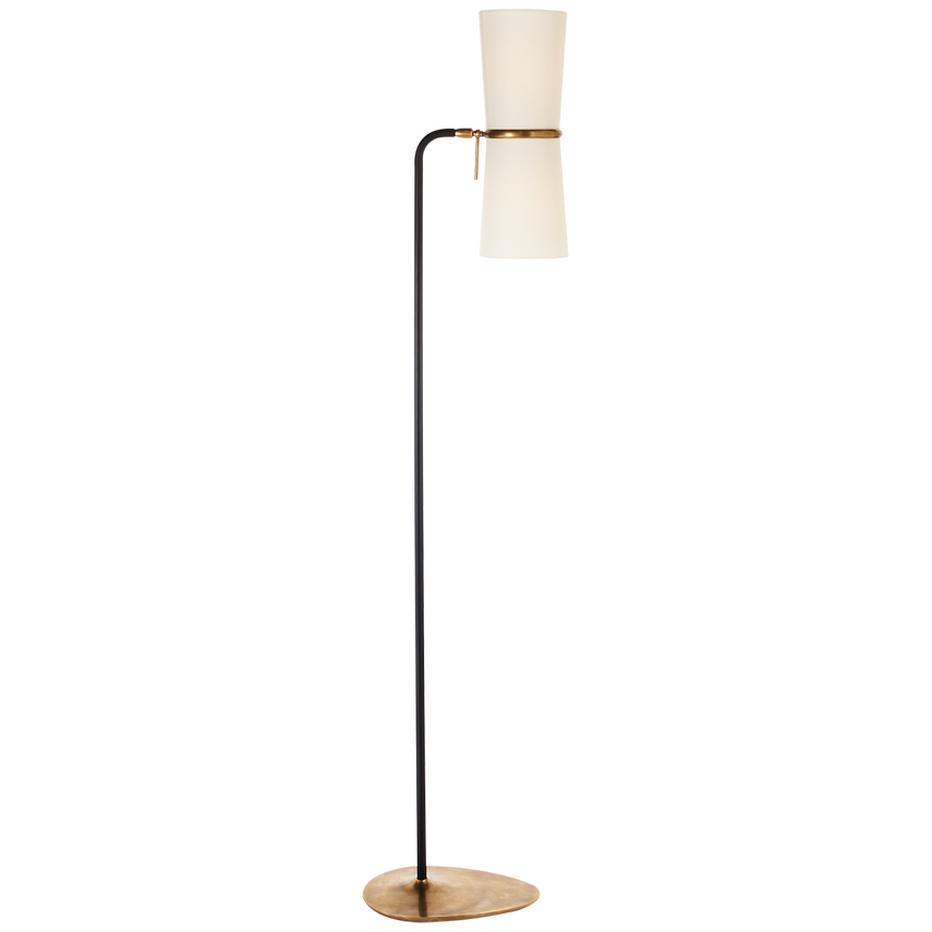 Clarkson Floor Lamp- Black/ Antique Brass Finishes