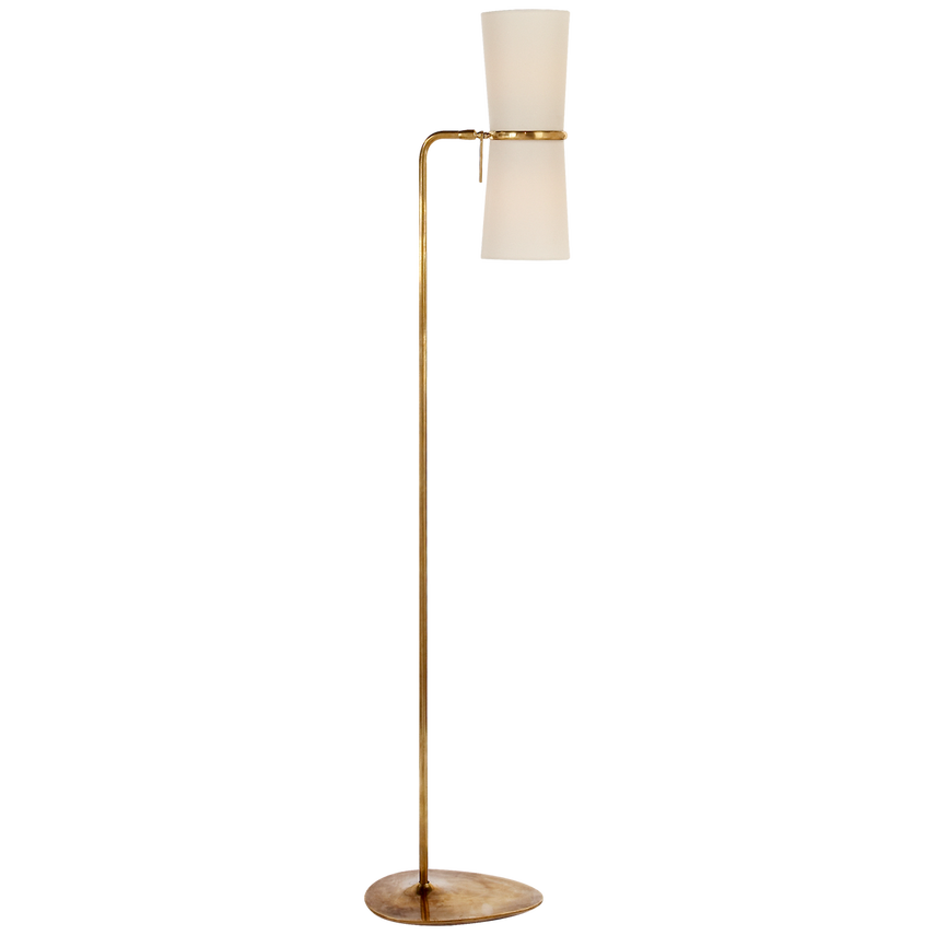 Clarkson Floor Lamp- Black/ Antique Brass Finishes