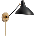 Charlton Wall Light - Black/Brass/White