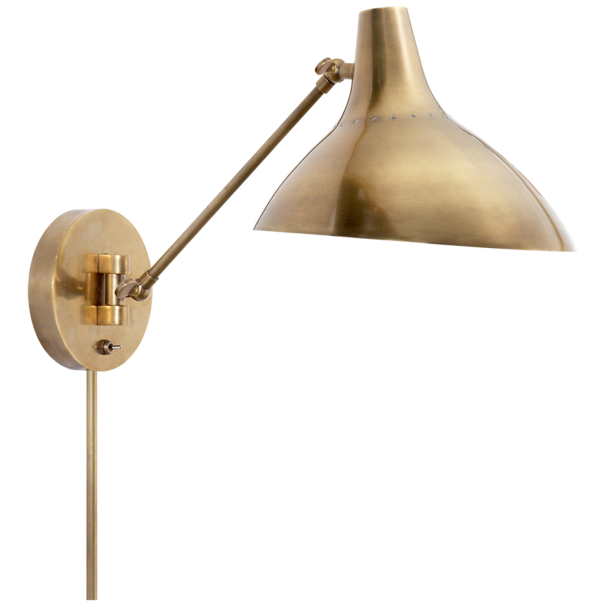 Charlton Wall Light - Black/Brass/White