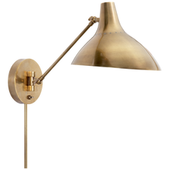 Charlton Wall Light - Black/Brass/White