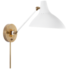 Charlton Wall Light - Black/Brass/White