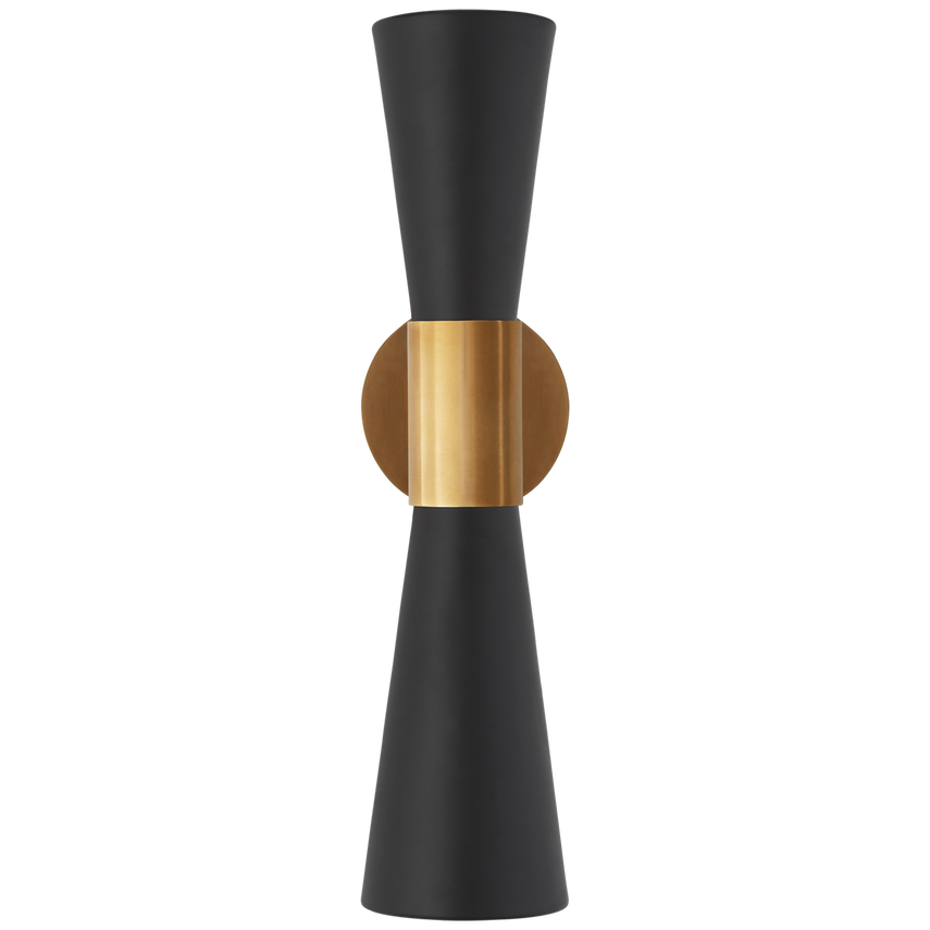 Clarkson Up/Down Sconce - Black/White & Brass