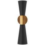 Clarkson Up/Down Sconce - Black/White & Brass