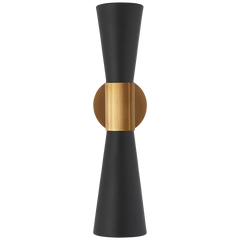 Clarkson Up/Down Sconce - Black/White & Brass
