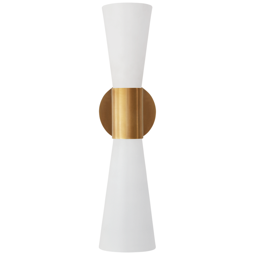 Clarkson Up/Down Sconce - Black/White & Brass