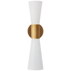 Clarkson Up/Down Sconce - Black/White & Brass