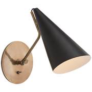 Clemente Wall Light - Black/Brass/White