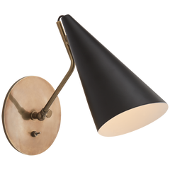 Clemente Wall Light - Black/Brass/White