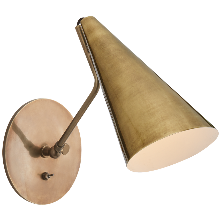 Clemente Wall Light - Black/Brass/White
