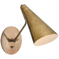 Clemente Wall Light - Black/Brass/White