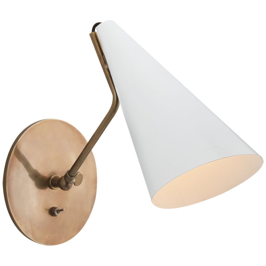 Clemente Wall Light - Black/Brass/White