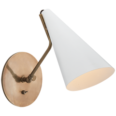 Clemente Wall Light - Black/Brass/White