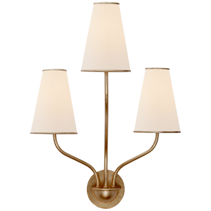 Montreuil 3Lt Wall Sconce - Silver Leaf/Gild