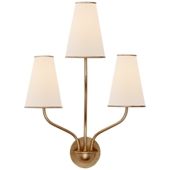 Montreuil 3Lt Wall Sconce - Silver Leaf/Gild