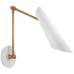 Franca Library Wall Light - Black/White & Brass