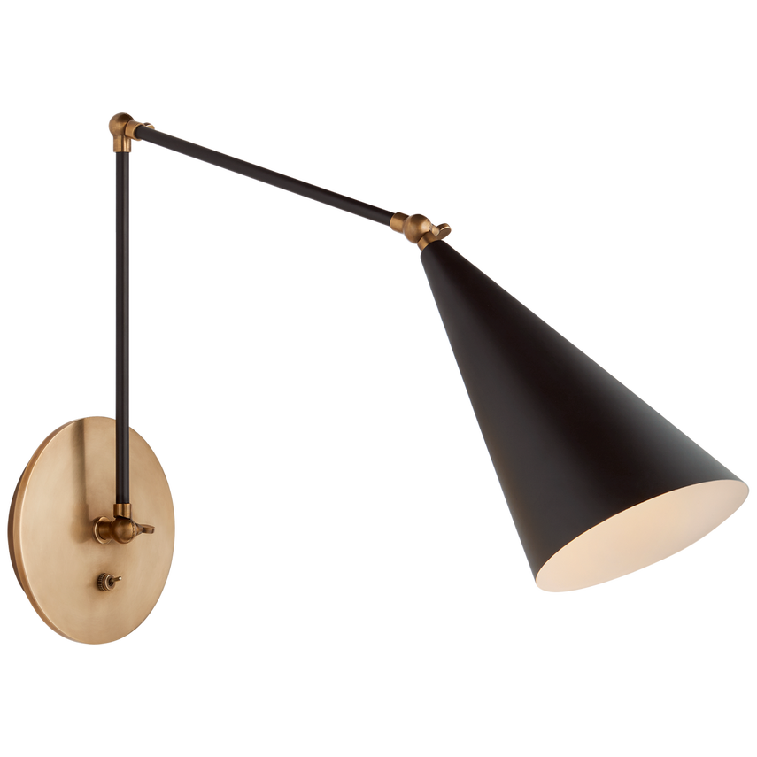 Clemente Double Arm Wall Light - Black/White