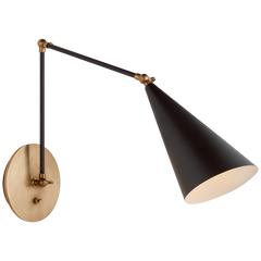 Clemente Double Arm Wall Light - Black/White