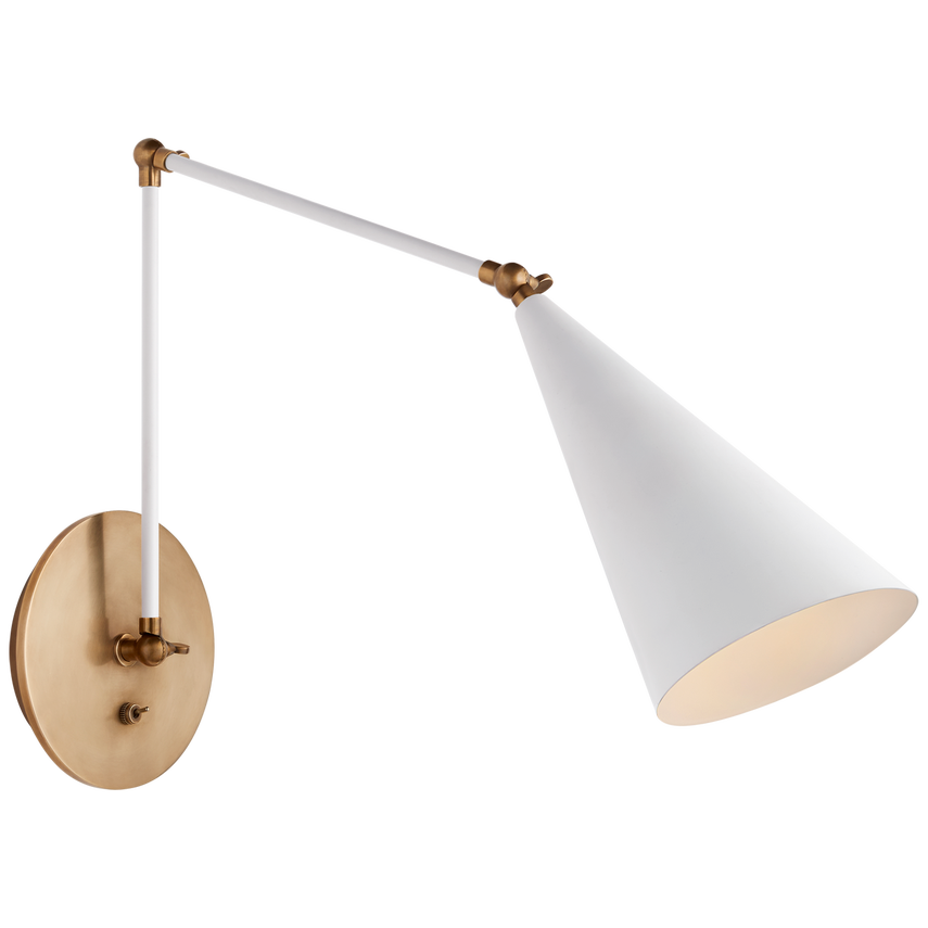 Clemente Double Arm Wall Light - Black/White