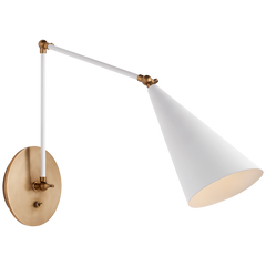 Clemente Double Arm Wall Light - Black/White