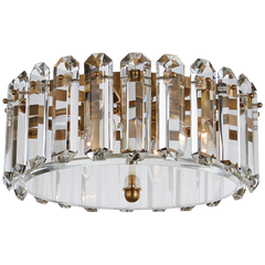 Bonnington Crystal Flush Light - Brass/Nickel