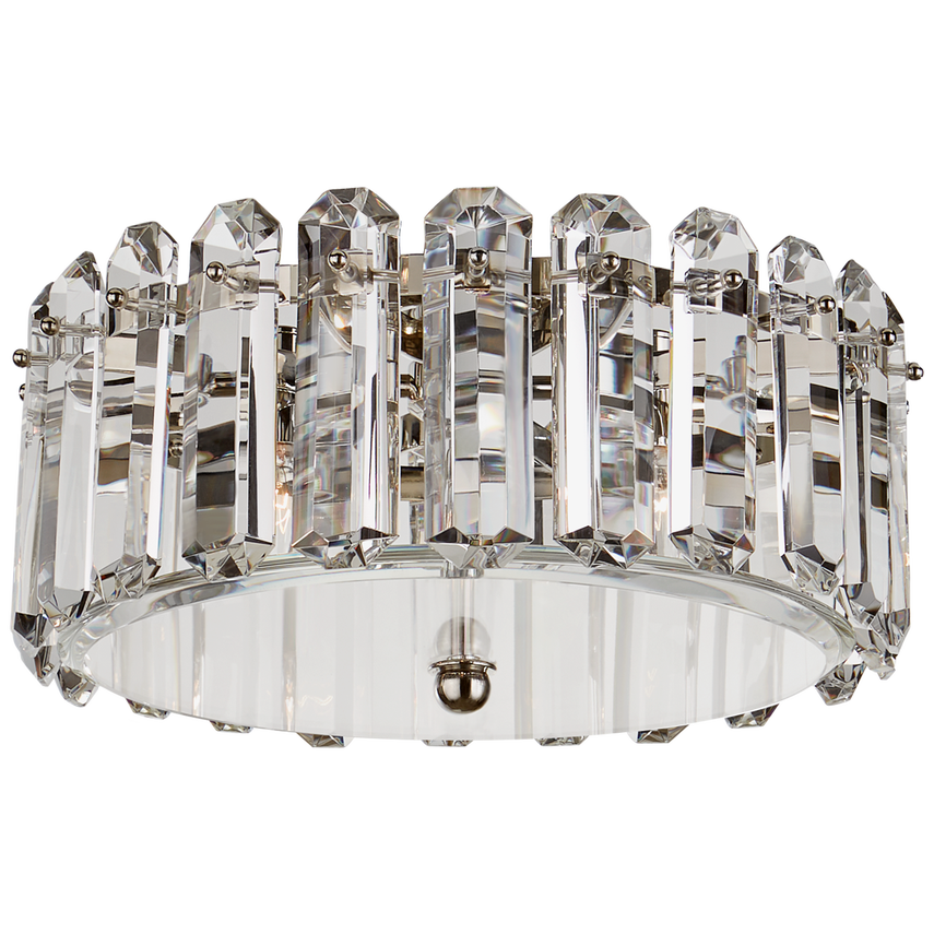 Bonnington Crystal Flush Light - Brass/Nickel