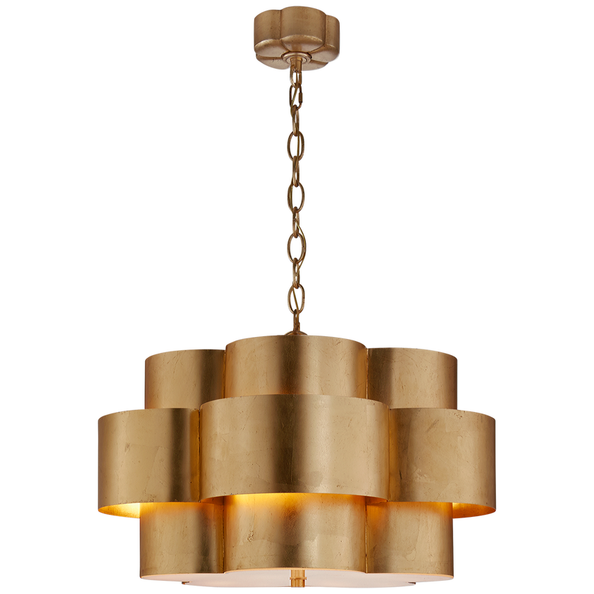 Arabelle 5Lt Hanging Shade Light - Gild/Burnished Silver Leaf