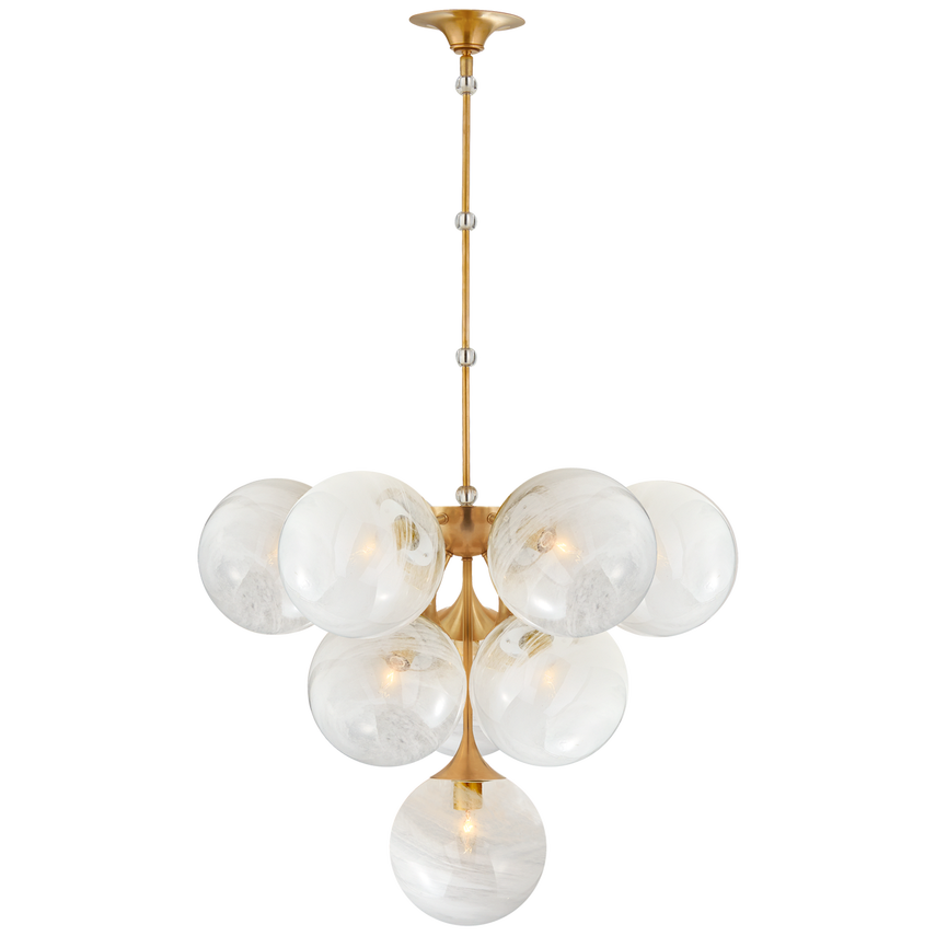 Cristol 10/17Lt Tiered Chandelier - Brass/Nickel