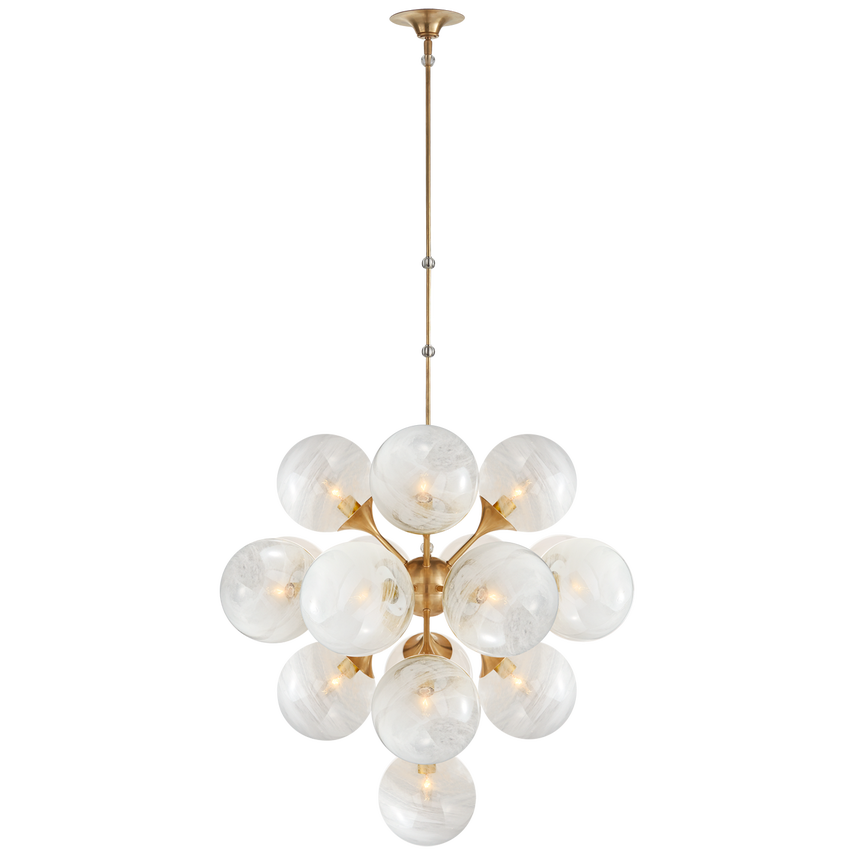 Cristol 10/17Lt Tiered Chandelier - Brass/Nickel