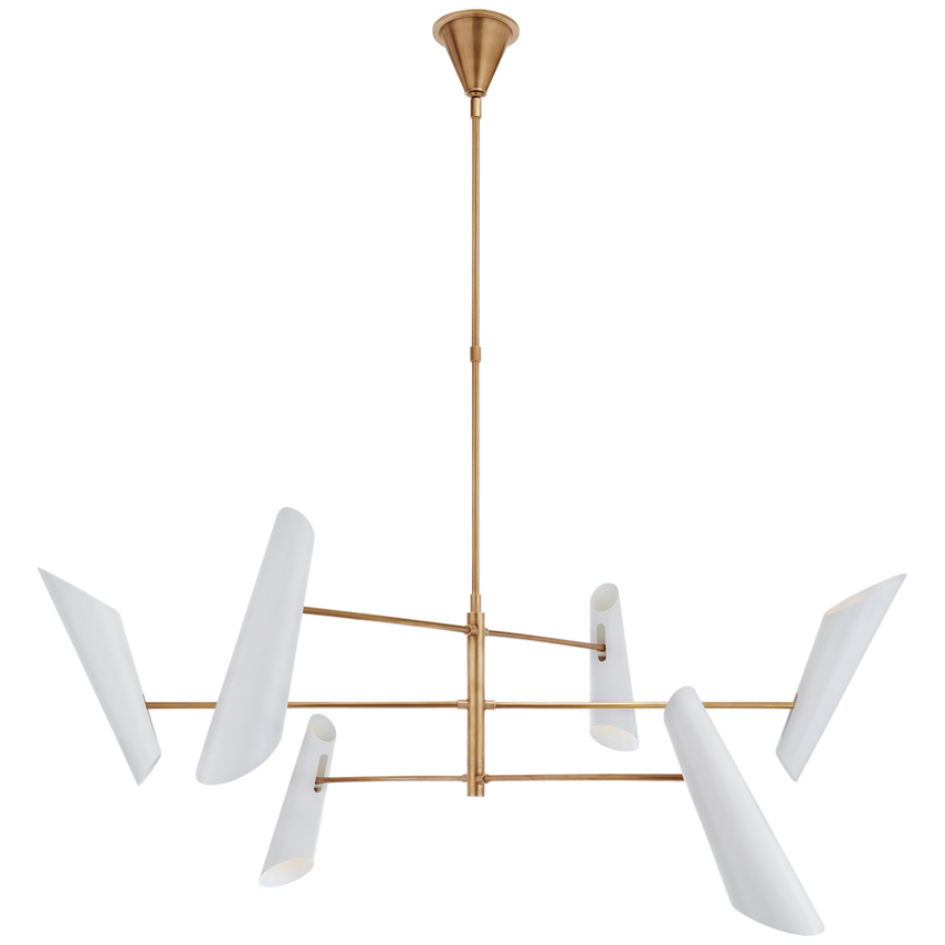 Franca 6Lt Pivoting Chandelier - Black/White