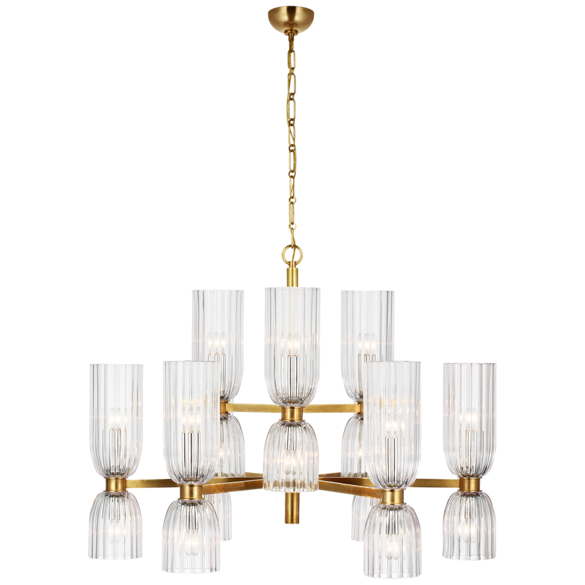 Asalea Two Tier Chandelier - Nickel/Brass