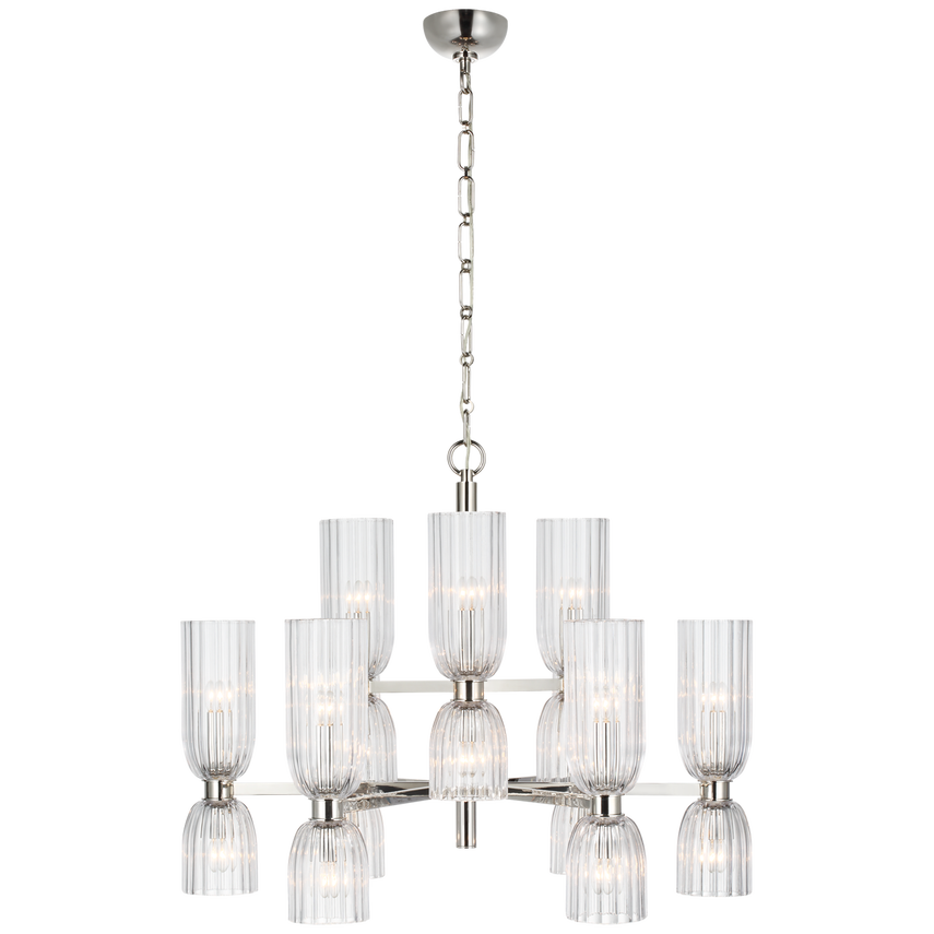 Asalea Two Tier Chandelier - Nickel/Brass