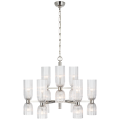 Asalea Two Tier Chandelier - Nickel/Brass