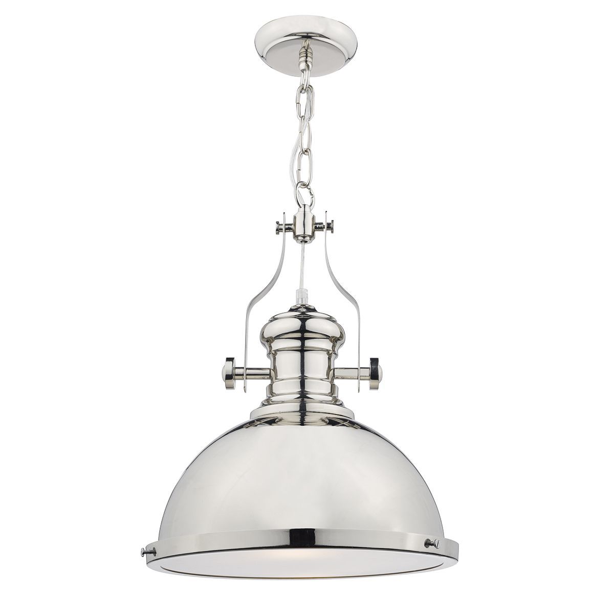 Dar Arona 1Lt Pendant Ceiling Light - Polished Chrome Finish