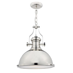 Dar Arona 1Lt Pendant Ceiling Light - Polished Chrome Finish