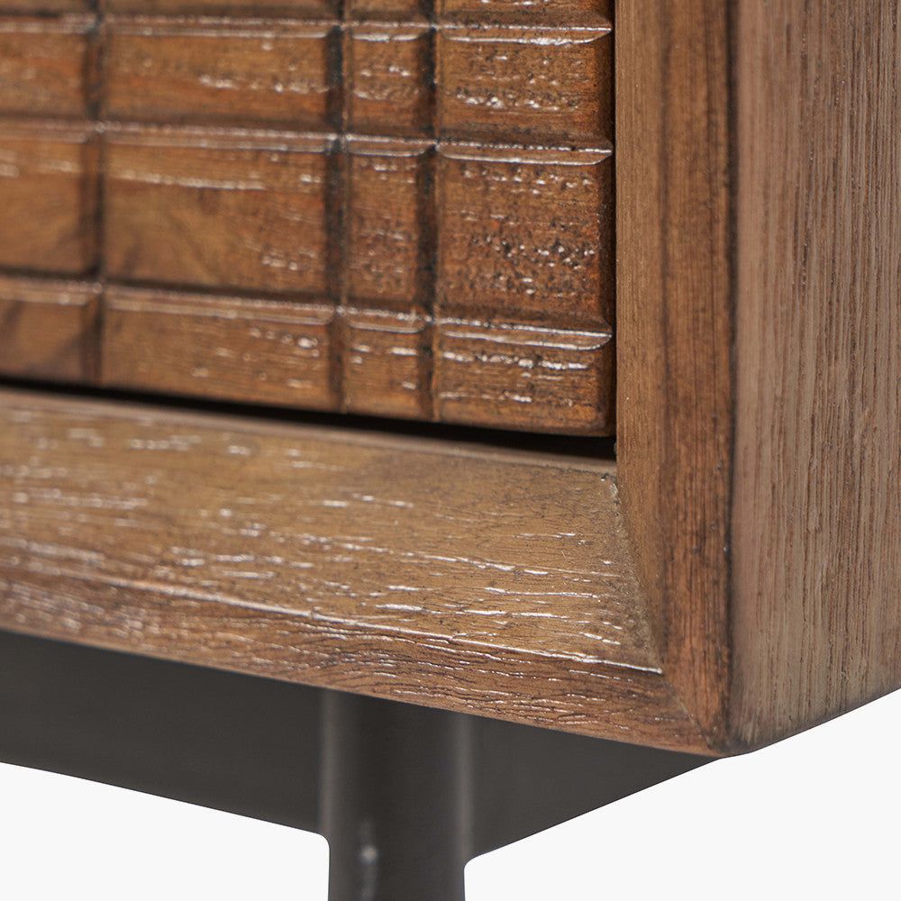Arte Acacia Wood Bedside Unit - Wood Finish - Cusack Lighting