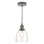 Dar Arvin Pendant Antique Chrome & Glass - Cusack Lighting