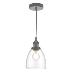 Dar Arvin Pendant Antique Chrome & Glass - Cusack Lighting