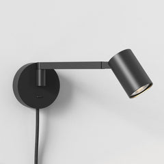 Ascoli Swing Plug-In Adjustable Wall Lamp - Matt Black, Porcelain White