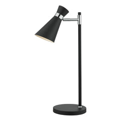 Ashworth Table Lamp Matt Black & Polished Chrome E14