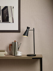 Ashworth Table Lamp Matt Black & Polished Chrome E14