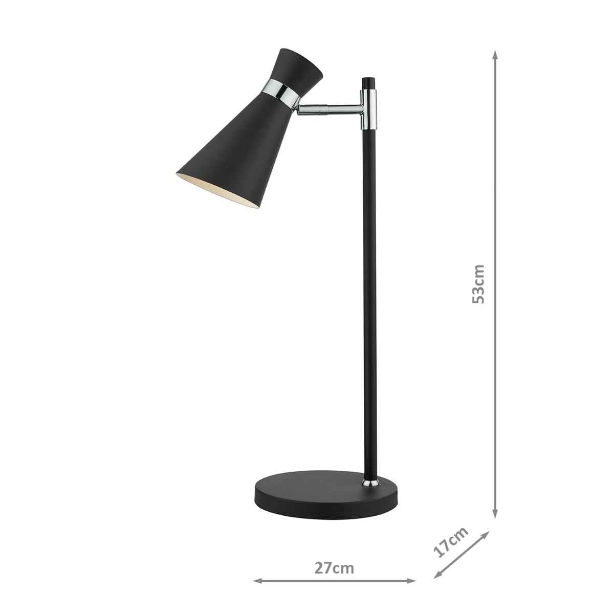 Ashworth Table Lamp Matt Black & Polished Chrome E14