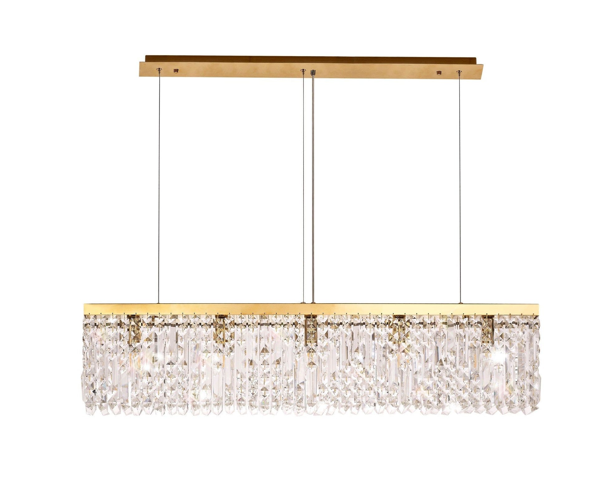 Ashby Medium Kitchen Table/Island Ceiling Light, 5 Light E14, Gold & Crystal IP20