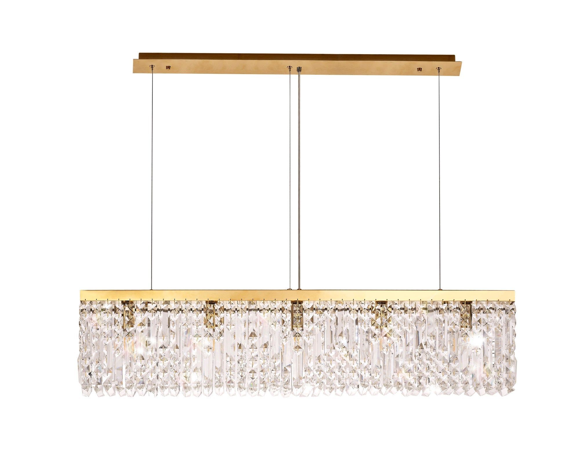 Ashby Medium Kitchen Table/Island Ceiling Light, 5 Light E14, Gold & Crystal IP20